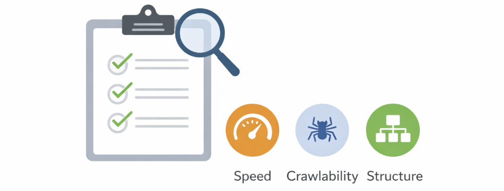 Technical SEO foundations for SaaS websites including speed and crawlability